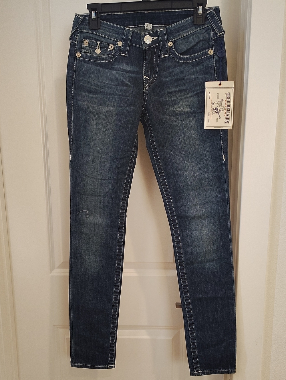 True Religion Women's Dark Indigo Skinny Jeans